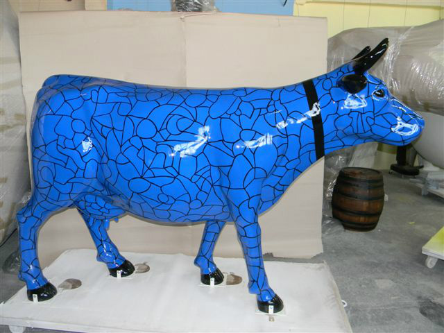vache style craquelé décorée peinture vernie 