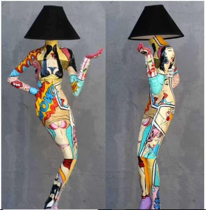 lampe mannequin en résine
hauteur 170 cm
décor pop art  